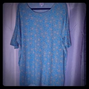 Lularoe XL Irma hi-low short sleeve with roses